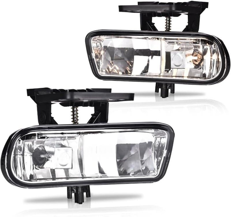 DOTCOM Front Fog Lights Assembly Compatible with GMC Yukon/Yukon XL 2000-2006(Do not Compatible with Denali models),Driving Fog Lamps Driver & Passenger Side Pair,Clear lens - Image 1